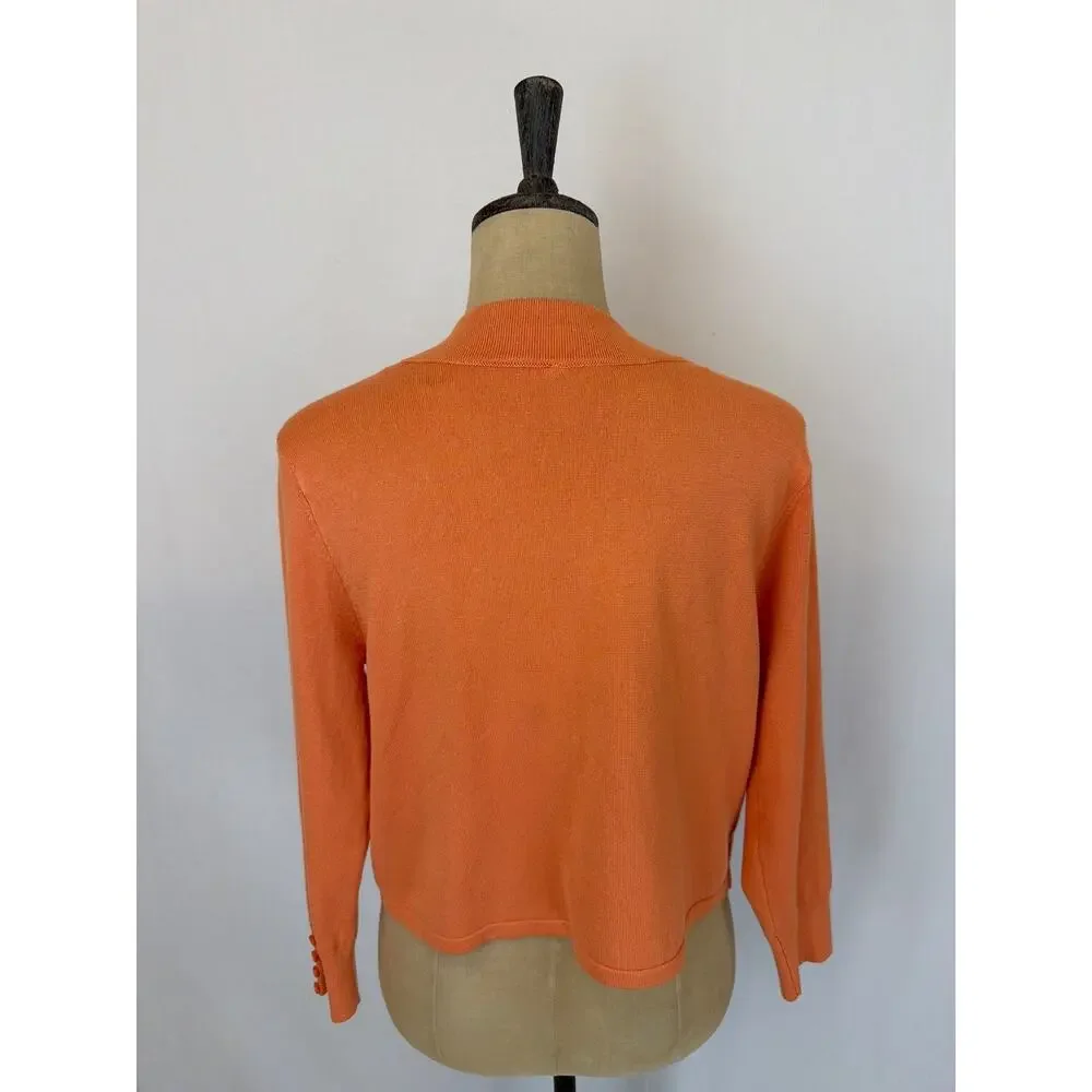 NWT Soya Concept Orange Cropped Cardigan Size XS #0450